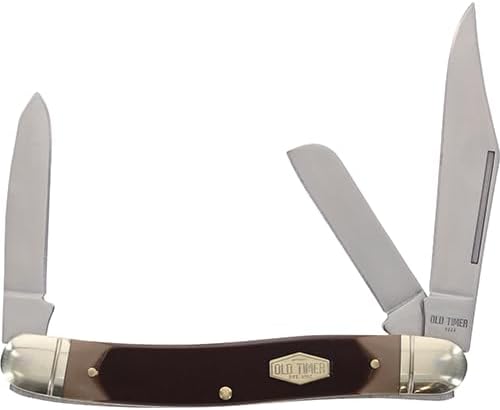 Old Timer Lumberjack Stockman 3-Blade Folding Pocket Knife with Saw Cut Handle