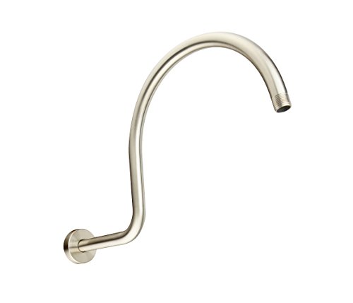 Shower Arm Extension By Purelux High Arc Long Reach Water Outlet Pj1612 Stainless Steel Shower Arm With Gasket Flange, Brushed Nickel Finish 17 Inches #TOP2