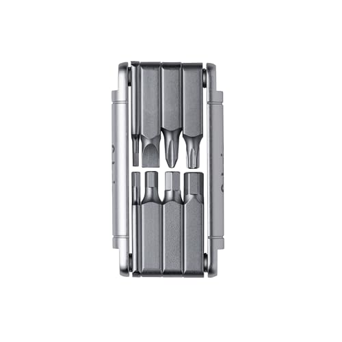 Fabric EightTool - Foldable Multitool for Cycling: 8 in 1 - Hex Keys, Torque, Screwdriver - Compact Bike Repair Tool - Silver - FTL-02