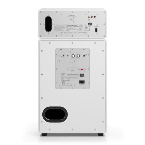 Image of Audio Pro Drumfire II W - 300W WiFi and Bluetooth Speaker, Multiroom, AirPlay 2, Google Cast, Spotify Connect - White