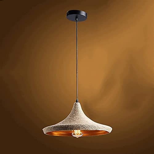 Suspension industrielle vintage RLKHXBS en corde de chanvre pour éclairage table salle à manger