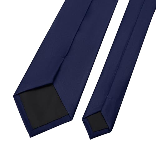 Image of KOOELLE Men's Ties Solid Pure Color Plain Neckties Formal Black Ties For Men