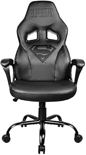 Subsonic – Superman Gaming-Stuhl oder Bürostuhl, Gamer-Stuhl für Teenager/Erwachsene, bequemer Schaukelsitz, integrierte Kopfstütze und Armlehnen, ergonomische Rückenlehne, höhenverstellbar – Schwarz