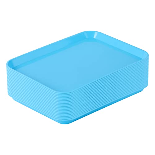 Jmu 20Pcs Dental Plastic Trays Bulk Autoclavable Instrument Trays, Procedure Tray Flat Tray,13.25" X 9.75", Size B (Blue) #TOP7