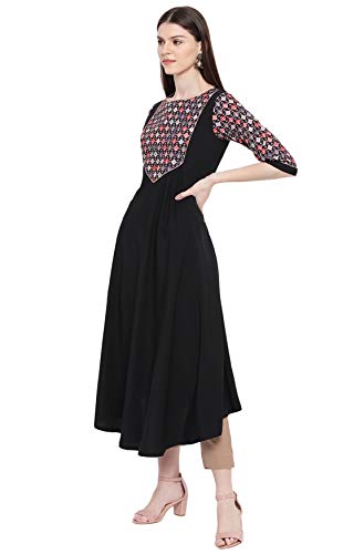 Image of Janasya Women's Crepe Regular Kurta