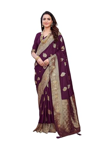 Image of Satrani Women's Jacquard Silk Blend Saree