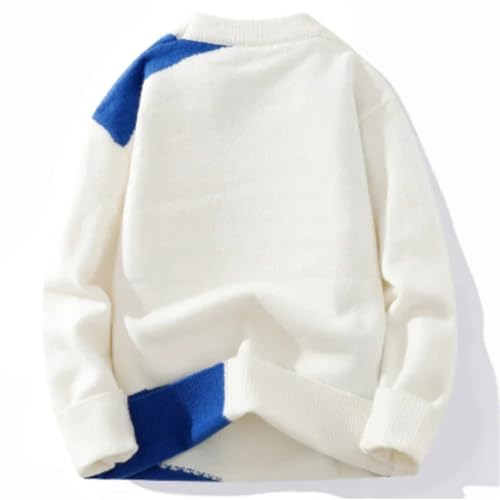 Men's Round Neck Patchwork Sweater Pullover Casual Long Sleeve Daily Warm Sweater4