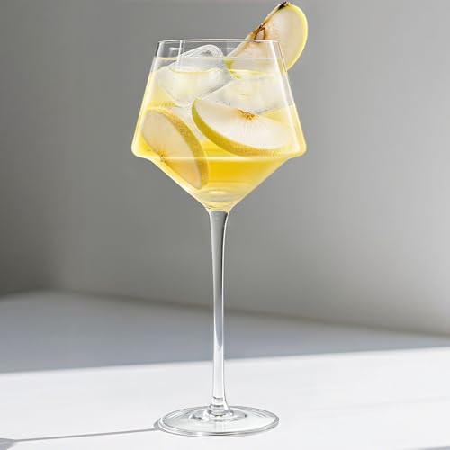 Red Wine Glasses Set of 4, 460ml Elegant Long Stem Wine Glasses in Gift Box, Premium Glassware for Wedding, Anniversary, Birthday Gifts