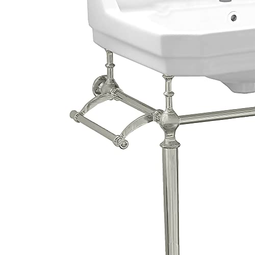 Whitehaus Collection Whv024-L33-1H-Bn Console Sink, 23.5"L X 20"W X 33"H, White/Brushed Nickel #TOP1