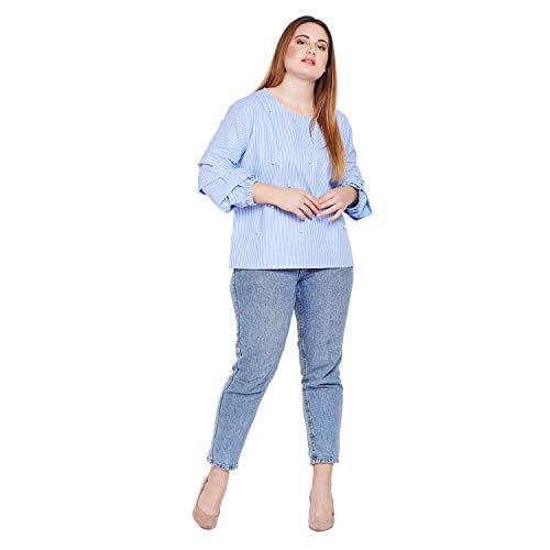 Image of Style Quotient Women Stripe Polycotton smart Casual top
