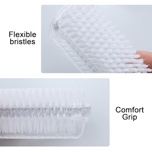 2 Stück handbürste,handwaschbürste,nagelbürste,Doppelseitige Nagelbürste,Transparent Finger Bürste,Kunststoff Nagelbürste,Doppelseitige Handbürste,für Reinigung von Hand Nagel