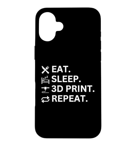 �y����T�V���c 3D�v�����g�p Eat Sleep 3D�v�����g ���s�[�g �X�}�z�P�[�X iPhone 16 Plus �p