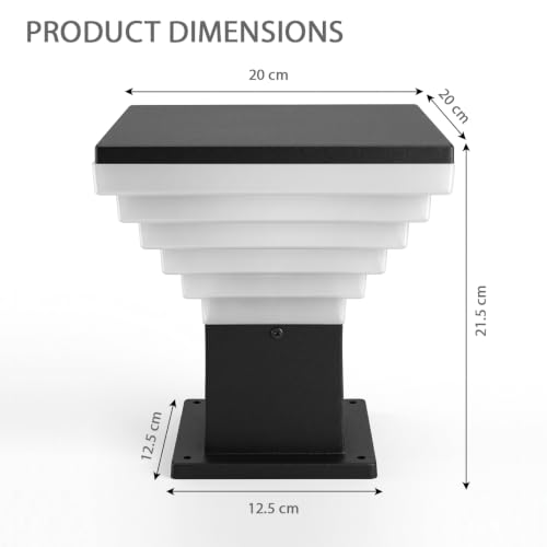 Image of Pivalo Outdoor Gate Light - 100% Waterproof & Rustproof Wall Light Corded Electric Decor Mild Steel and Acrylic Exterior Pillar Lamp for Home Patio Garden Main-Gate Boundary Entrance (1Pc, No Bulb)