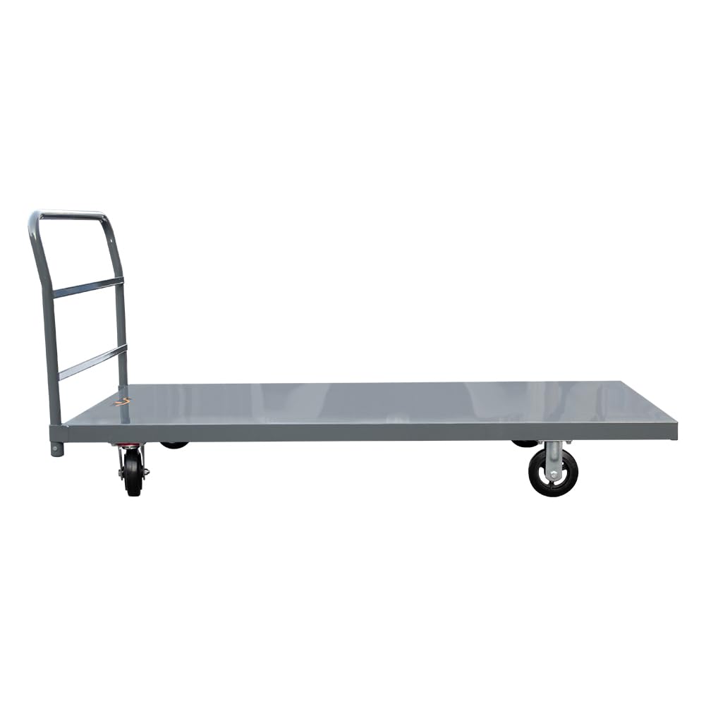Stalowa platforma ciężarówka/gładka platforma ciężarówka o udźwigu 907 kg wytrzymały przemysłowy wózek pchany 183 cm dł. x 91 cm szer. duży wózek z platformą z kółkami 15 cm x 10 cm