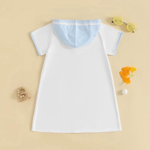 Toddler Boys Girls Terry Swimsuit Cover Up Short Sleeve Zipper Hooded Embroidery Bathing Suit Kids Summer Swimwear4