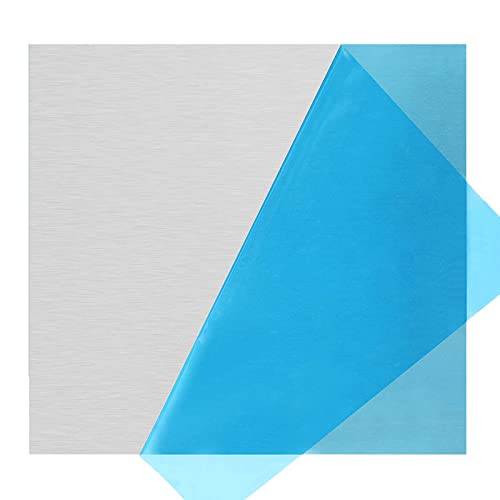 Lswteiz 5052 H32 Aluminum Sheet Metal 12 x 12 x 1/8 (0.125”) Inch Flat Plain Aluminum Plate Covered with Protective Film, Rectangle 3MM Aluminum Metal Plate for Crafting, Industry
