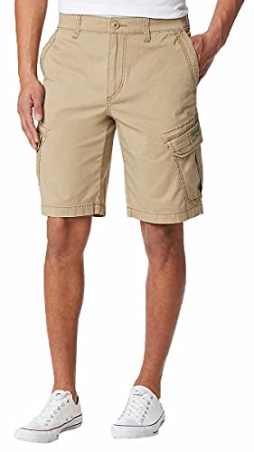 UNIONBAY Mens Flex Waist Lightweight Cargo Shorts (Grain, 36, Numeric_36)