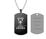 LF Stainless Steel Personalized Name Date Custom Scorpio Zodiac Sign Necklaces Customised...