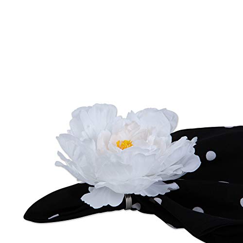 Dii Beautiful Peony Flower Napkin Rings White, 4 Piece #TOP3