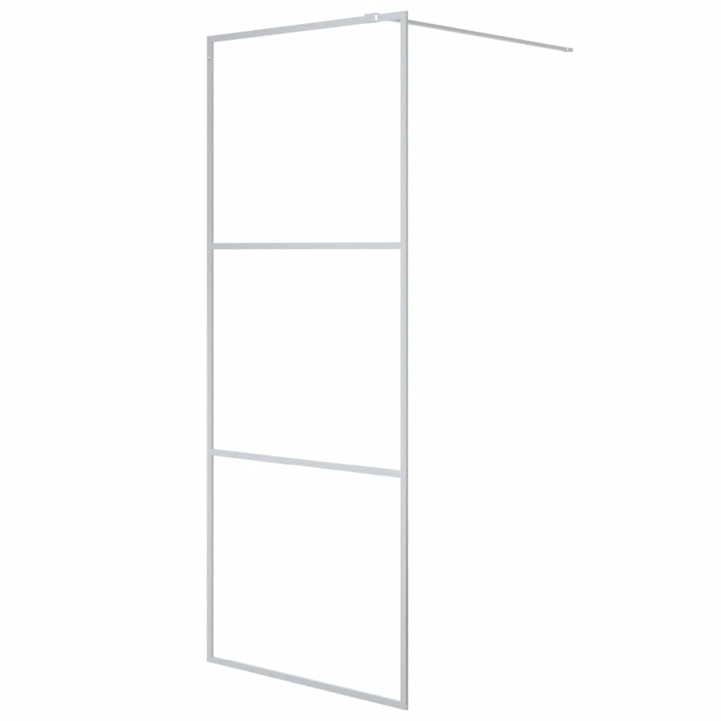 Mampara de ducha de cristal templado plateado 80 x 195 cm con marco de aluminio ajustable para ducha