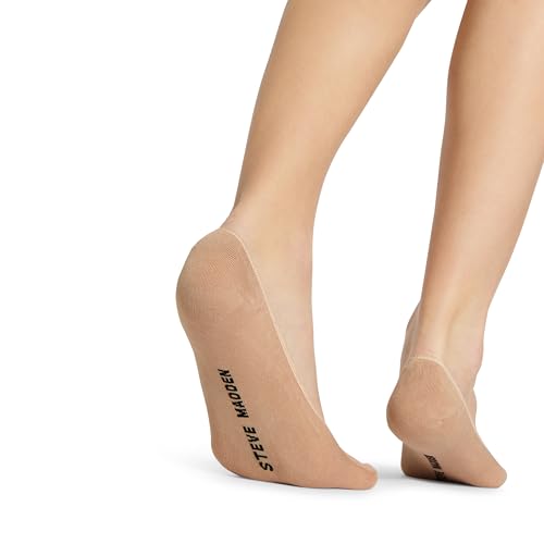 Steve Madden Womens 5Pk Solid Microfiber Sneaker Liners, Black and Nude Value Pack, 9-11 Soft no Show Liner for Sandals, Flats, Sneakers4