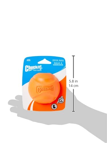 Chuckit! High-Bounce Rubber Fetch Ball, Large (3 Inch), Pack of 1, Assorted Colors, For Large Breeds