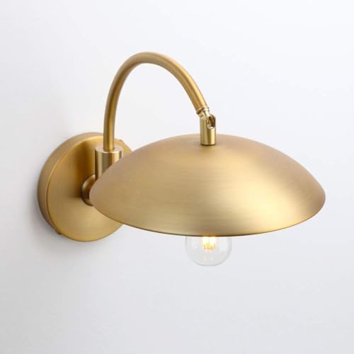 Image of Pathson Adjustable Wall Sconce, Industrial Swing Arm Wall Lamp Hardwired with Metal Base, Retro Indoor Wall Light Fixtures Decor for Hallway Bedside Living Room (Brass 2-Pack)