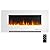Cambridge CAM42WMEF-1WHT 42 In. Wall-Mount Electric Fireplace in White with Multi-Color Flames and Crystal Rock Display