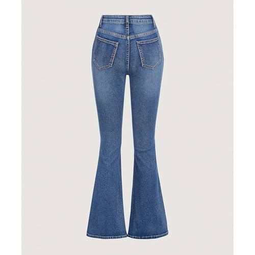 Girl's Ripped Flare Bell Bottom Jeans Cute Embroidered High Waist Denim Pants with Pockets Y2K Streetwear 4-14 Years3