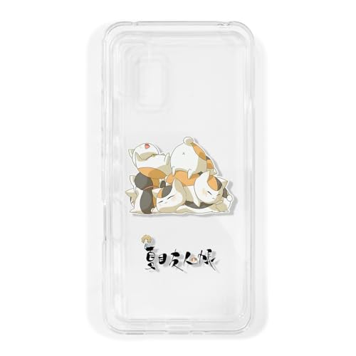 YAAPOLSAY AQUOS wish/wish2 用 ケース 透明 夏目友人帳 アニメ 漫画キャラクター かわいい ファッション TPU 素材 シンプル 耐衝撃 滑り止め 強力な保護 ソフト ワイヤレス充電対応 薄くて軽い ニャンコ先生 (AQUOS