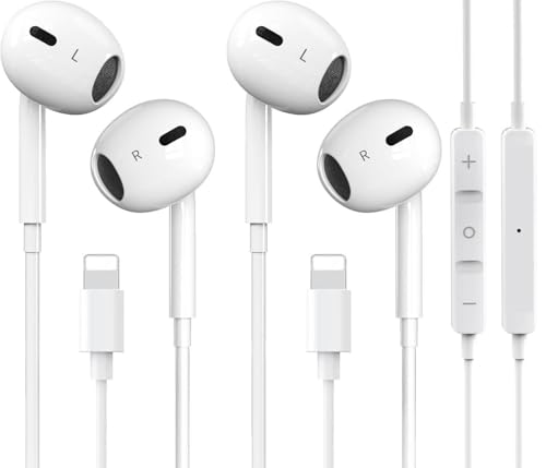 Lightning Earphones 2 Pack for iPhone with Mic & Volume Control
