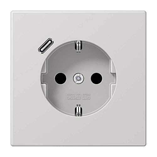 Prise de courant Jung série LS gris clair avec port USB pour cuisine et bureau