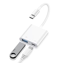 USB C to USB 3.0 Adapter, 2 in 1 USB C Male to USB A Female OTG Adapter with PD Charging Port, USBC OTG Adapter for Android, Type C Camera Adapter for MacBook Air/Pro, iPhone 17/16e/16 Pro Max/15