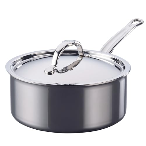 Hestan - NanoBond Collection - Titanium Stainless Steel 3-Quart Sauce Pan with Lid - Toxin, PFAS, & Chemical Free Clean Cookware, Induction Cooktop Compatible