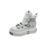 JSDWNDO Men's Synthetic Leather Platform Combat Boots...