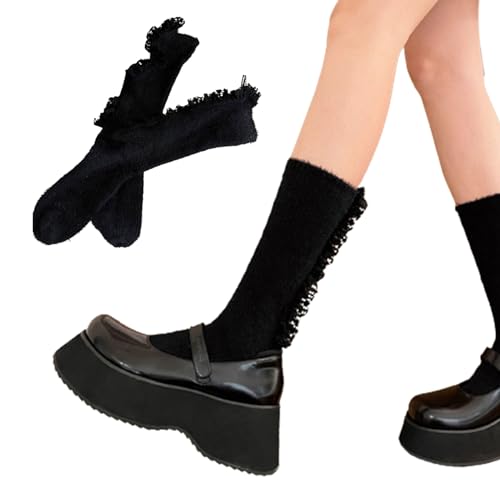 Princess Socks Lolitas Fuzzy Ankle Socks Sweet Ruffle Frilly Crew Socks Plush Booties Socks for Women Girls4