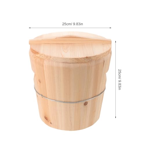 Seau en bois beige pour chauffe-serviette de bain rétro