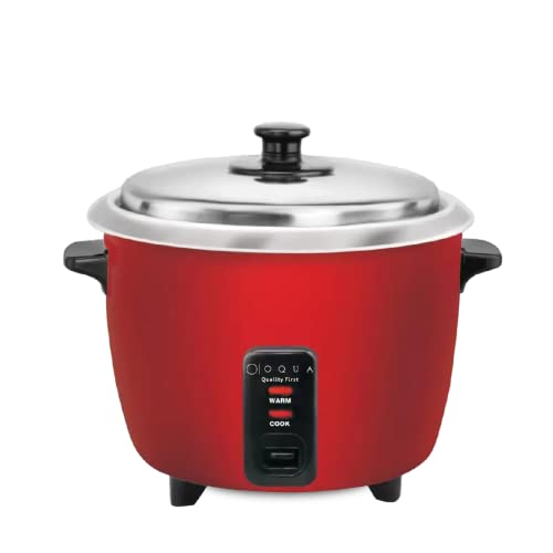 OQUA Designa Electric Rice Cooker, Removable Inner Pot 1.8 L, Keeps Warm Function with one Touch Operation, BIS Approved, Premium Rice Cooker – Cardinal Red