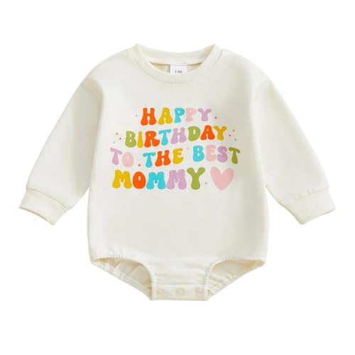 YOKJZJD Baby Happy Birthday Bubble Romper Bodysuit