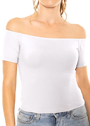 Damen und Plus Oh So Soft Schulterfreies Top, Weiss/opulenter Garten, X-Groß Cover