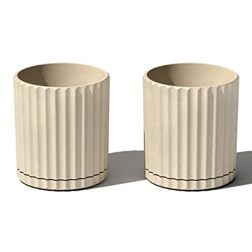 Image of Veradek Demi Series Demi 6 inch Planter w /Tray - Sand, 2 Pack