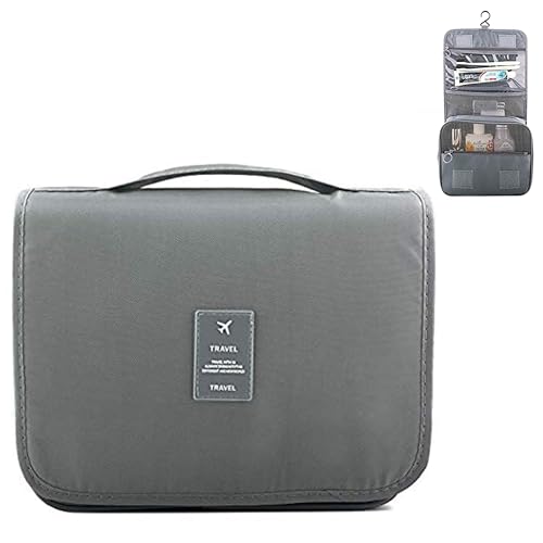 Image of Handcuffs Polyester Toiletry Kit Bag | Makeup | Pouch | Travel | Cosmetic | Storage | Organizer | Hanging | Grooming | Professional | Make Up | Artist | Case (Grey, 9.5 Cm, 24 X 20 X 9.5 Cm)