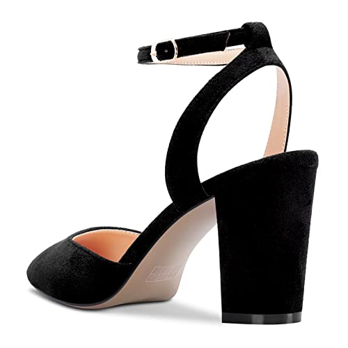 Castamere Women Chunky Block High Heel Pointed Toe Pumps Ankle Strap Slingback Buckle Wedding Party Sexy Dress Shoes3