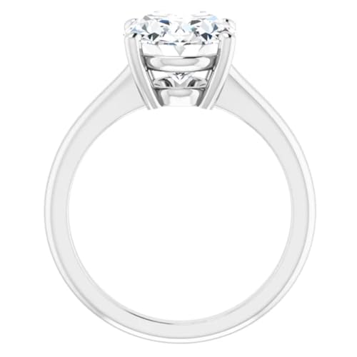 Oval Cut Lab Diamond Engagement Ring 3 Carats4