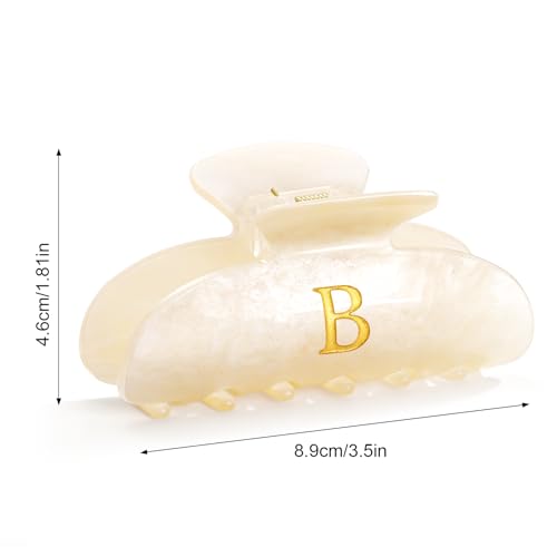 Image of Birthday Gift for Her Acrylic Letter Hair Clips for Women Stylish Monogram Hair Claw Alphabet Hair Clip Fashion Glitter Claw Clips Elegant Hair Accessory Large Hair Clips - Letter B