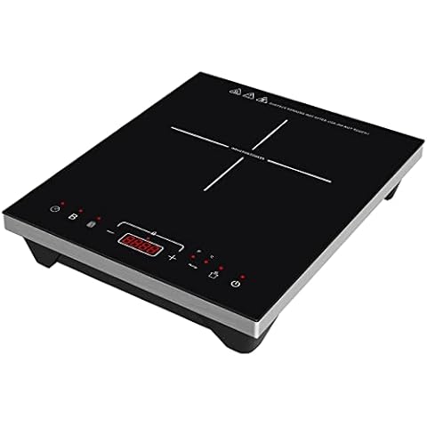 Rosenstein & Söhne Induktionskochfeld: Induktions-Kochplatte, 12-26 cm, Touch-Tasten, 2.000 W Cover