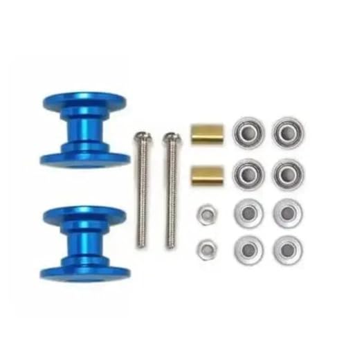 Rouleau double 12-13mm Tamiya en aluminium léger de haute précision pour Mini 4WD bleu