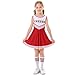 Hotfiary Cheerleader Outfit for Girls 11-12 Years, 3 Piece Red Halloween Cheerleading Outfit Kid Cheer Uniform Party Birthday Gift