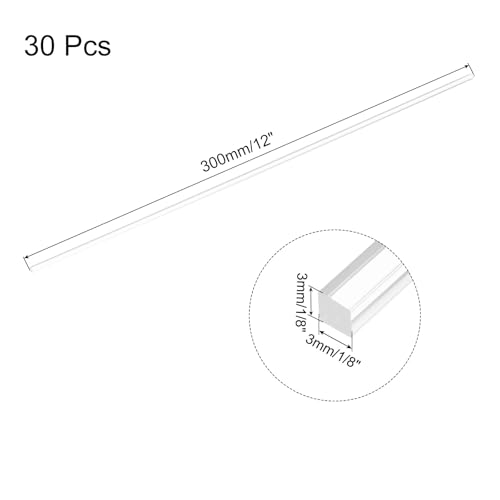 Image of MECCANIXITY 30pcs Acrylic Square Rods 3mm x 300mm Clear Acrylic Dowel Rods Sticks Acrylic Plastic Sticks Strip for DIY Crafts Lighting Gardening Decorations