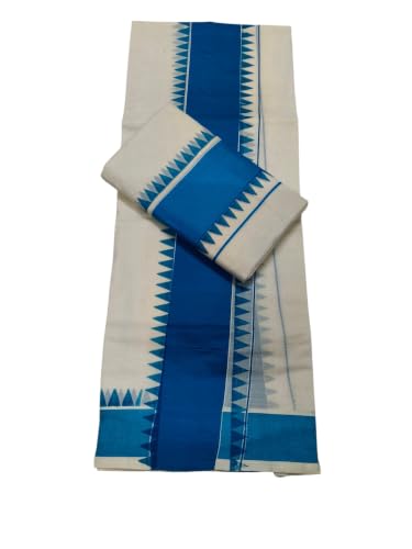 Image of SKT Women's Kasavu Cotton Mundu Saree Without Blouse Piece